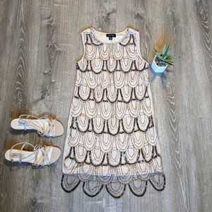 Glam 1920s Champagne Scallop Dress | Charlie Paige